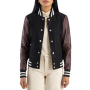 Maroon & Black Hybrid Varsity Jacket