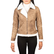 Distressed Brown Bomber Leather Jacket