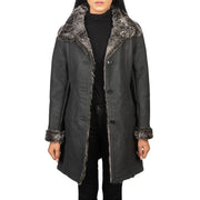 Shearling Black Leather Coat