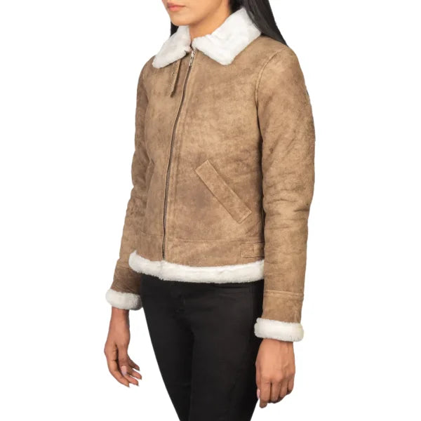 Distressed Brown Bomber Leather Jacket