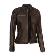 Distressed Moto Womens Jacket