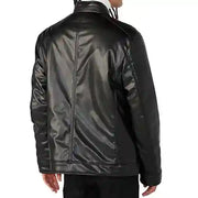 Faux Leather Reversible Puffer Jacket