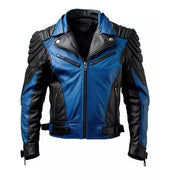 Black and Blue Biker Jacket