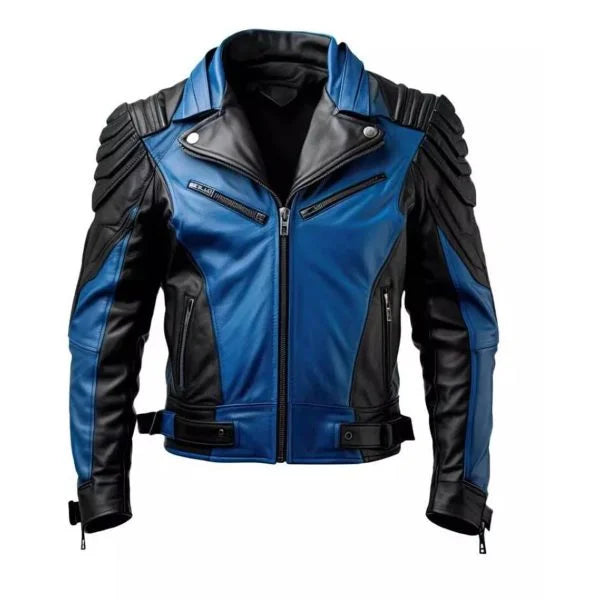 Black and Blue Biker Jacket