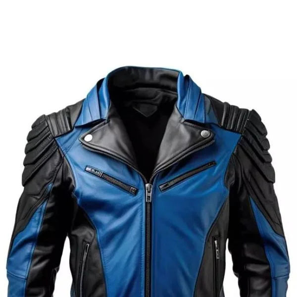 Black and Blue Biker Jacket