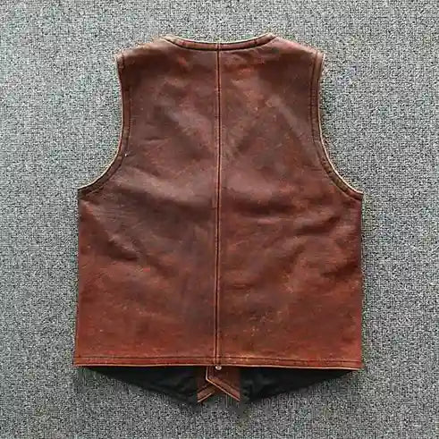 Brown Leather Vest