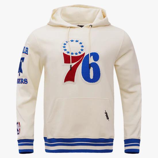 Philadelphia 76ers Cream Retro Hoodie - NBA Fan Apparel