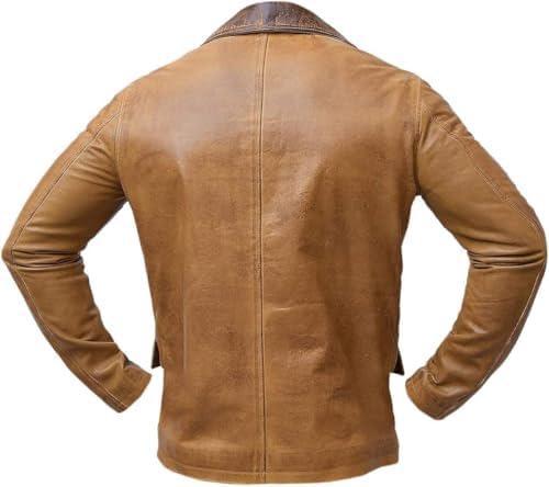 Vintage Brown Leather Jacket for Men - Classic Stylish Outerwear