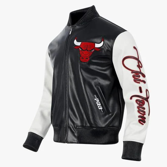Chicago Bulls Black White Varsity Jacket