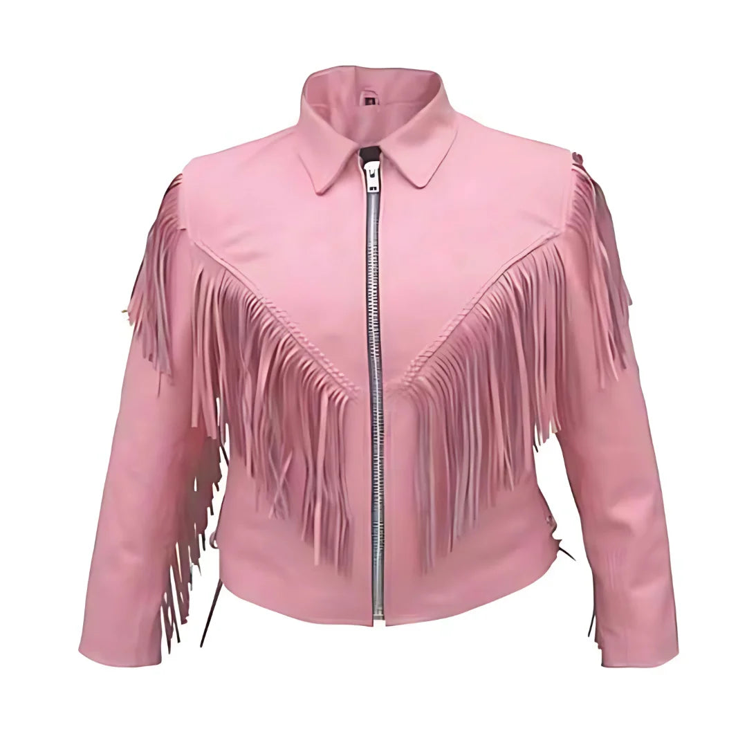 Braid And Fringe Women Motorcycle Jacket