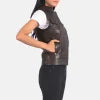 Women 27s Rayne Moto Brown Leather Vest