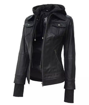 Womens Leather Bomber Jacket