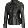 Black Peplum Leather Jacket