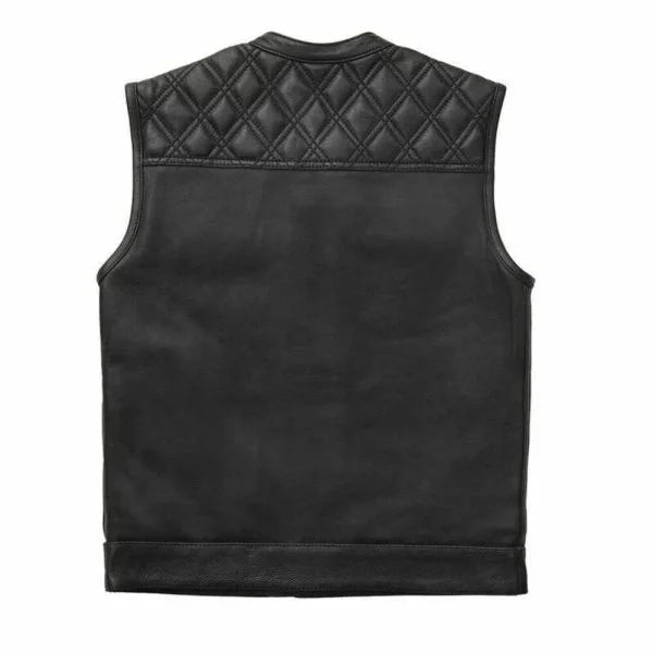 Classic Black Motorcycle Leather Vest