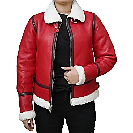 Bomber Jacket for Women Red